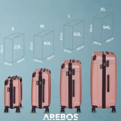 4 tlg. Reisekoffer Set Rosé-Gold