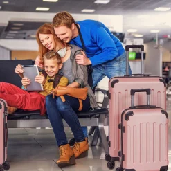 3 tlg. Reisekoffer Set Rosé-Gold