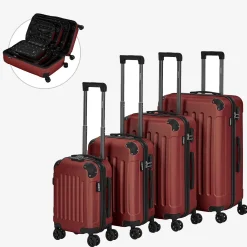 4 tlg. Reisekoffer Set Rot
