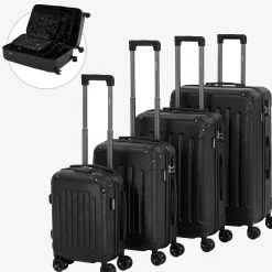 4 tlg. Reisekoffer Set Schwarz