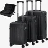 3 tlg. Reisekoffer Set Schwarz