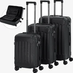 3 tlg. Reisekoffer Set Schwarz