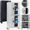 Aktenschrank mit Rollen und 4 Einlegeböden 180 cm