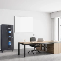 Aktenschrank mit Rollen und 4 Einlegeböden 180 cm