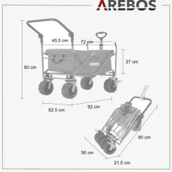 Bollerwagen mit Teleskop Schubstange