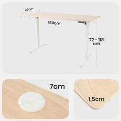 Höhenverstellbarer Schreibtisch 160 x 80 cm