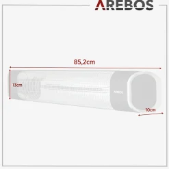 Infrarot Heizstrahler 2000W mit Fernbedienung Premium Schwarz
