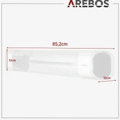 Infrarot Heizstrahler 2000W mit Fernbedienung Premium Silber