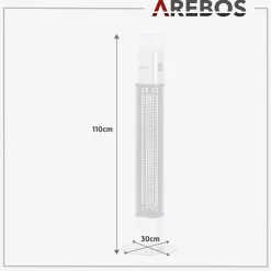 Infrarot Terrassenheizstrahler 1500W mit LED Silber