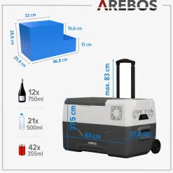Kompressor Kühlbox mit Rollen 27 L