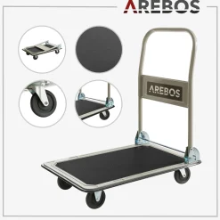 Plattformwagen 150kg schwarz-creme
