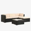 Polyrattan - Sitzgruppe "Palma" Schwarz