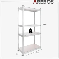 Schwerlastregal 160 x 80 x 40 cm 320 kg - Silber