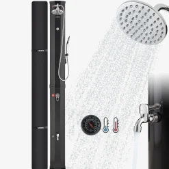 Solardusche 60L mit Thermometer und Handbrause schwarz