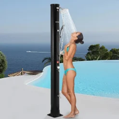 Solardusche 60L mit Thermometer und Handbrause schwarz