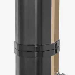 Solardusche 35L Schwarz golden mit Bodenplatte Anthrazit