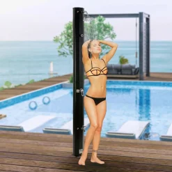 Solardusche 35L schwarz mit Thermometer