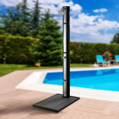 Solardusche 35L Silber - Bodenelement Anthrazit