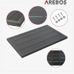 Solardusche 37L Silber rund - Bodenelement Anthrazit