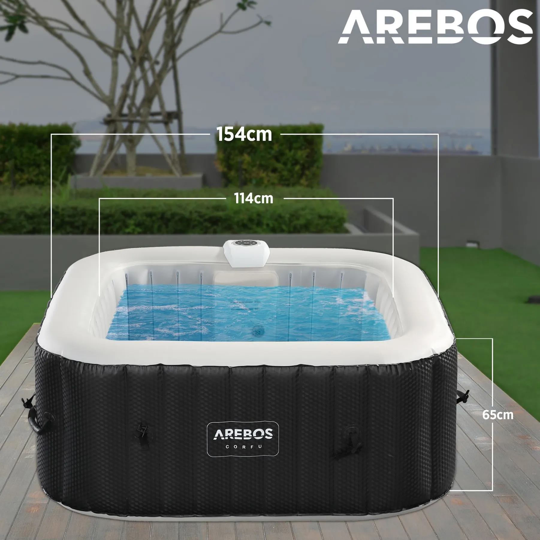 SPA Pool "CORFU" mit LED quadratisch 2400W