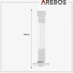 Terrassenheizstrahler 2000W - Fernbedienung Silber