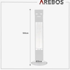 Terrassenheizstrahler 2000W - Fernbedienung Schwarz