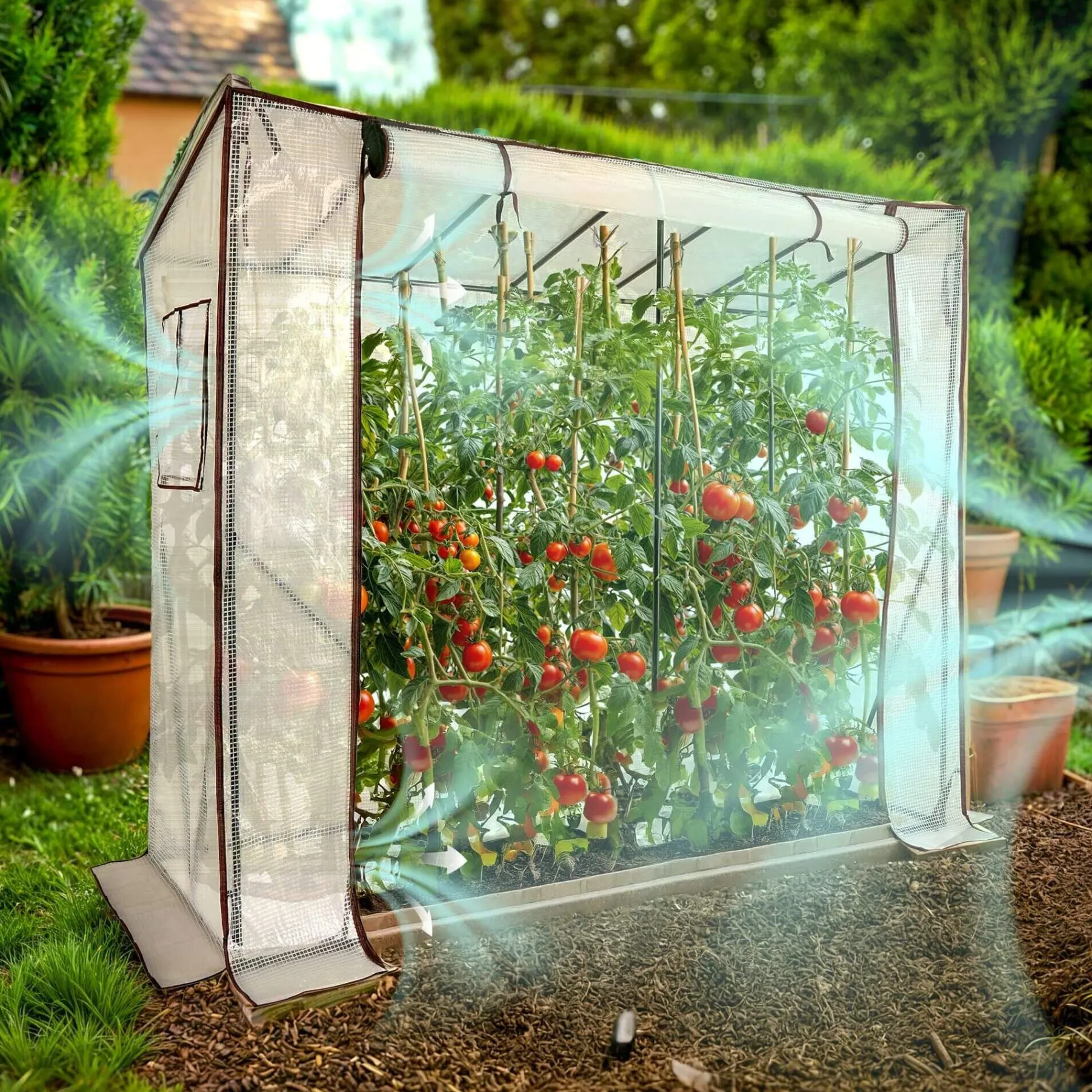 Tomatengewächshaus 200 x 77 x 170 cm