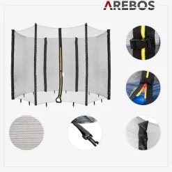 Trampolin Randabdeckung + Netz 305cm 6 Stangen