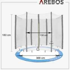 Trampolin Randabdeckung + Netz 366 cm