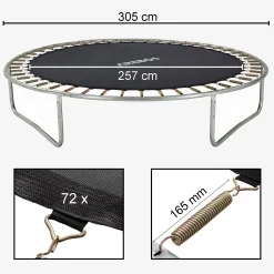 Trampolin Sprungmatte 305 cm 72 Ösen 165 mm