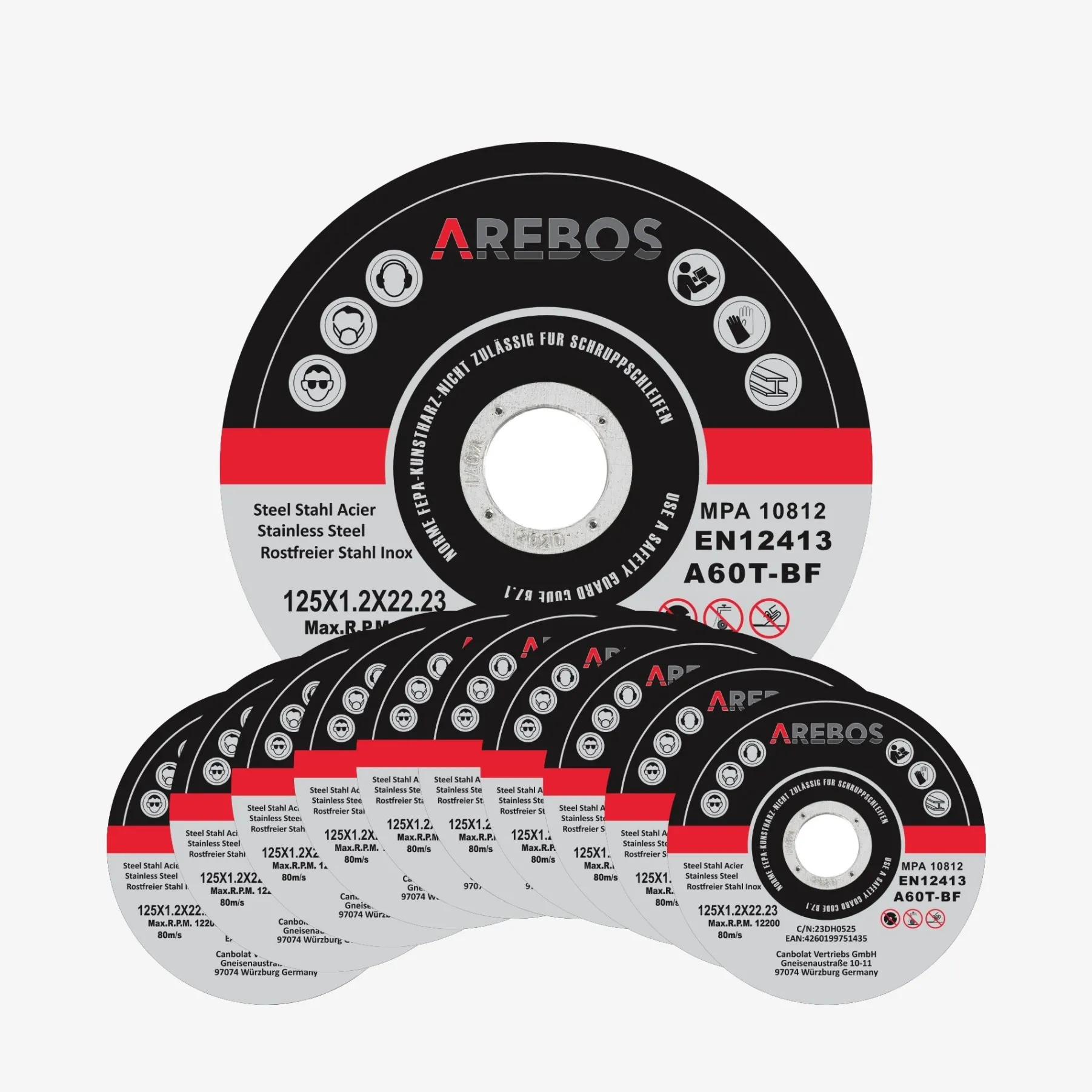 Trennscheiben 125 mm - 200 Stück