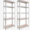 2x Schwerlastregal 180 x 75 x 30 cm 350 kg Silber