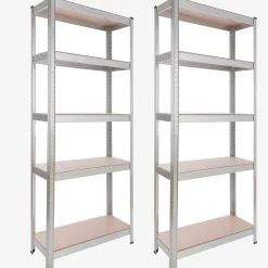 2x Schwerlastregal 180 x 75 x 30 cm 350 kg Silber