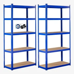 2x Schwerlastregal 180 x 90 x 30 cm 875 kg Blau