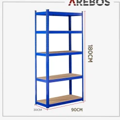 2x Schwerlastregal 180 x 90 x 30 cm 875 kg Blau