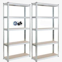 2x Schwerlastregal 180 x 90 x 30 cm 875 kg Silber