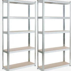 2x Schwerlastregal 180 x 90 x 30 cm 875 kg Silber