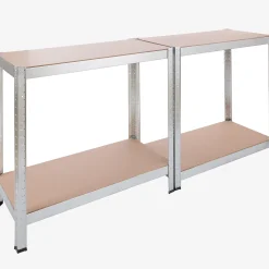 2x Schwerlastregal 160 x 80 x 40 cm 320 kg Silber