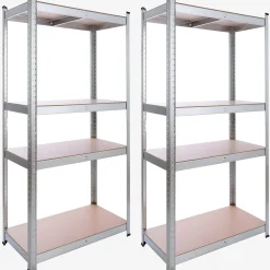2x Schwerlastregal 160 x 80 x 40 cm 320 kg Silber
